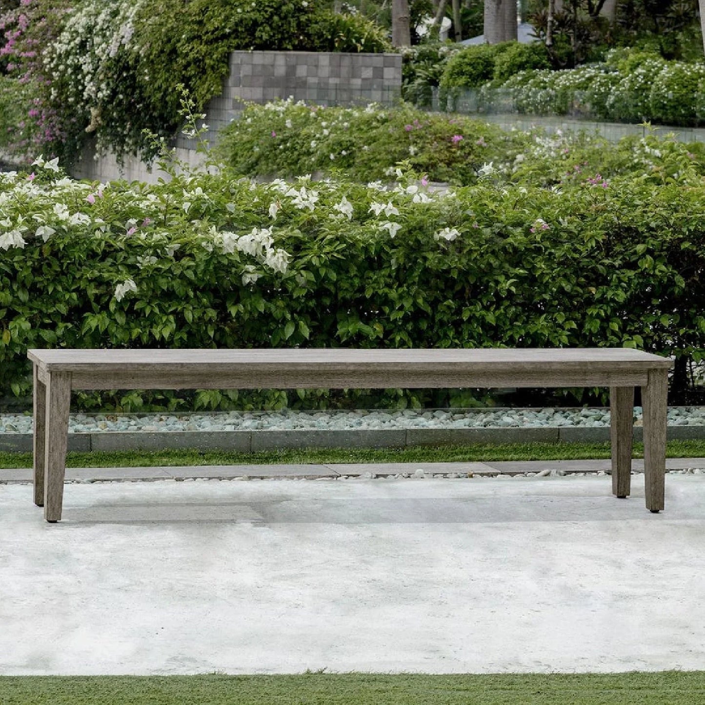 Luxury Rustic Gray Mahogany Bench European Style for Villa