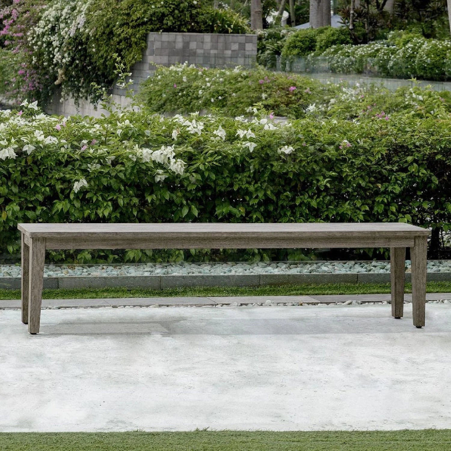 Luxury Rustic Gray Mahogany Bench European Style for Villa