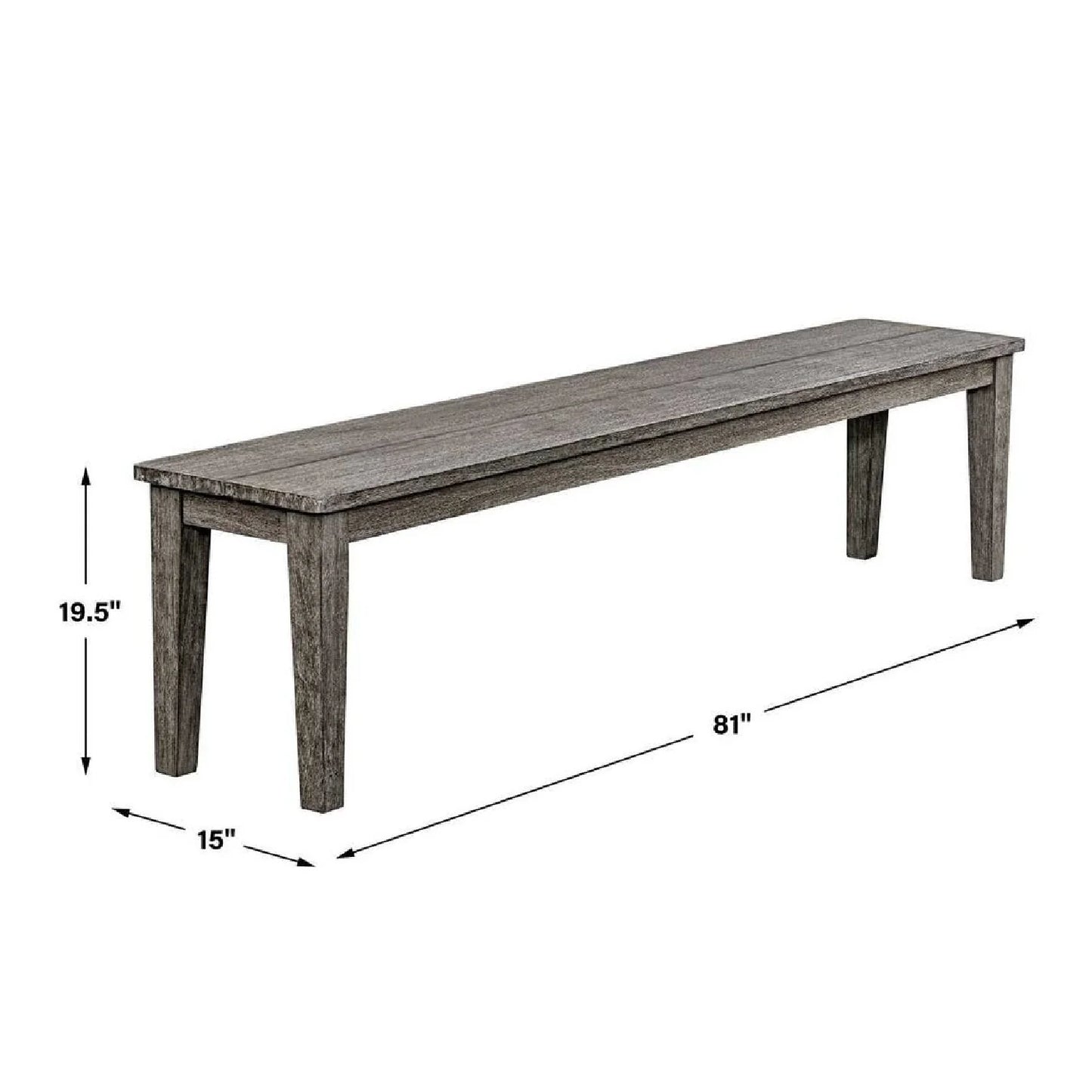 Luxury Rustic Gray Mahogany Bench European Style for Villa