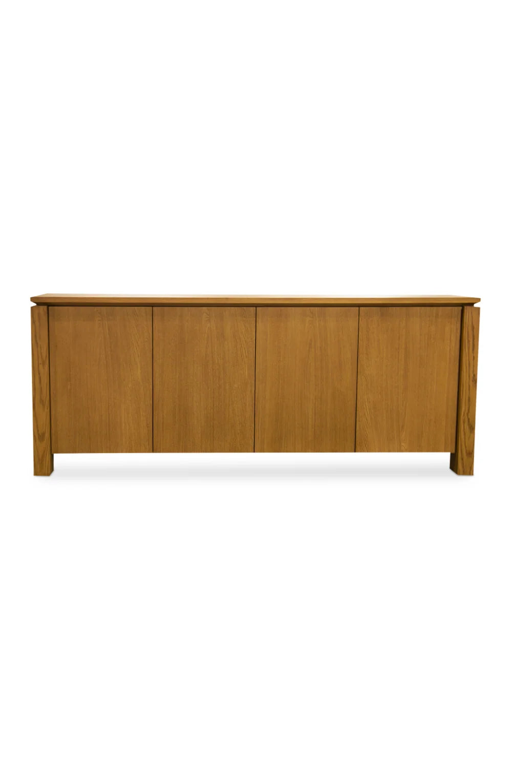 Luxury Rustic Oak 4-Door Sideboard European Style for Villa