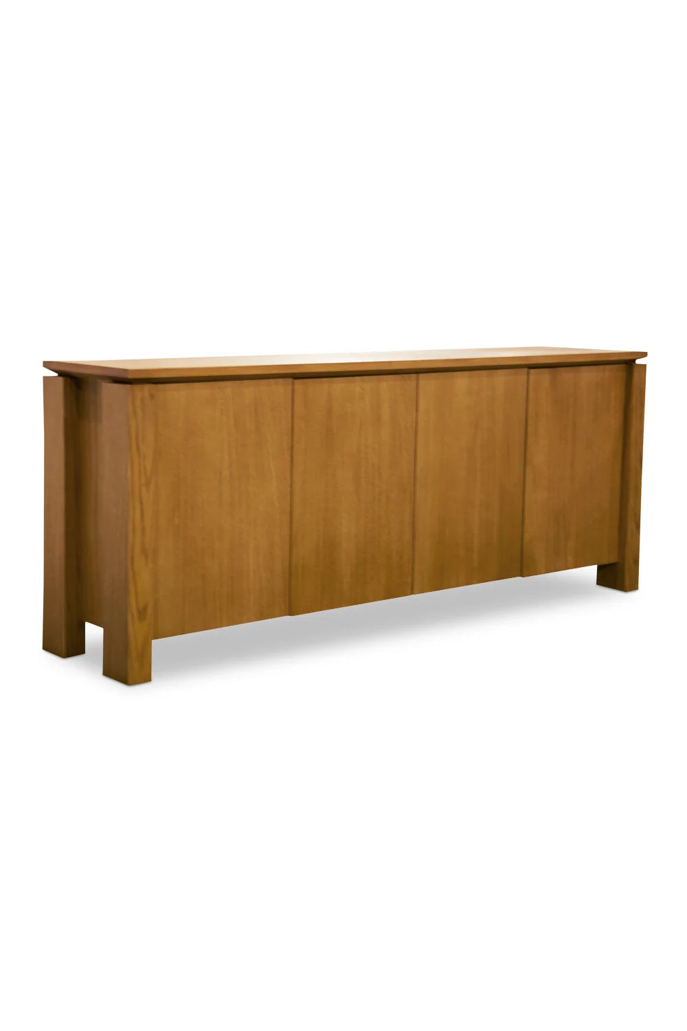 Luxury Rustic Oak 4-Door Sideboard European Style for Villa