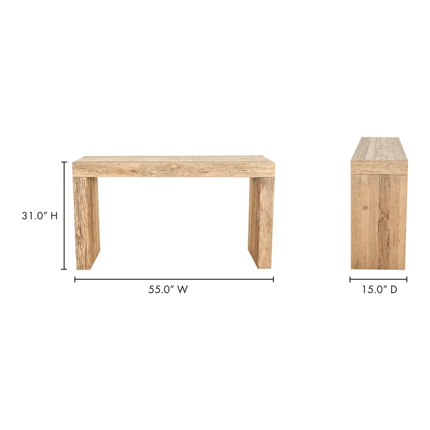 Luxury Rustic Oak Console Table Modern Italian Style for Villa