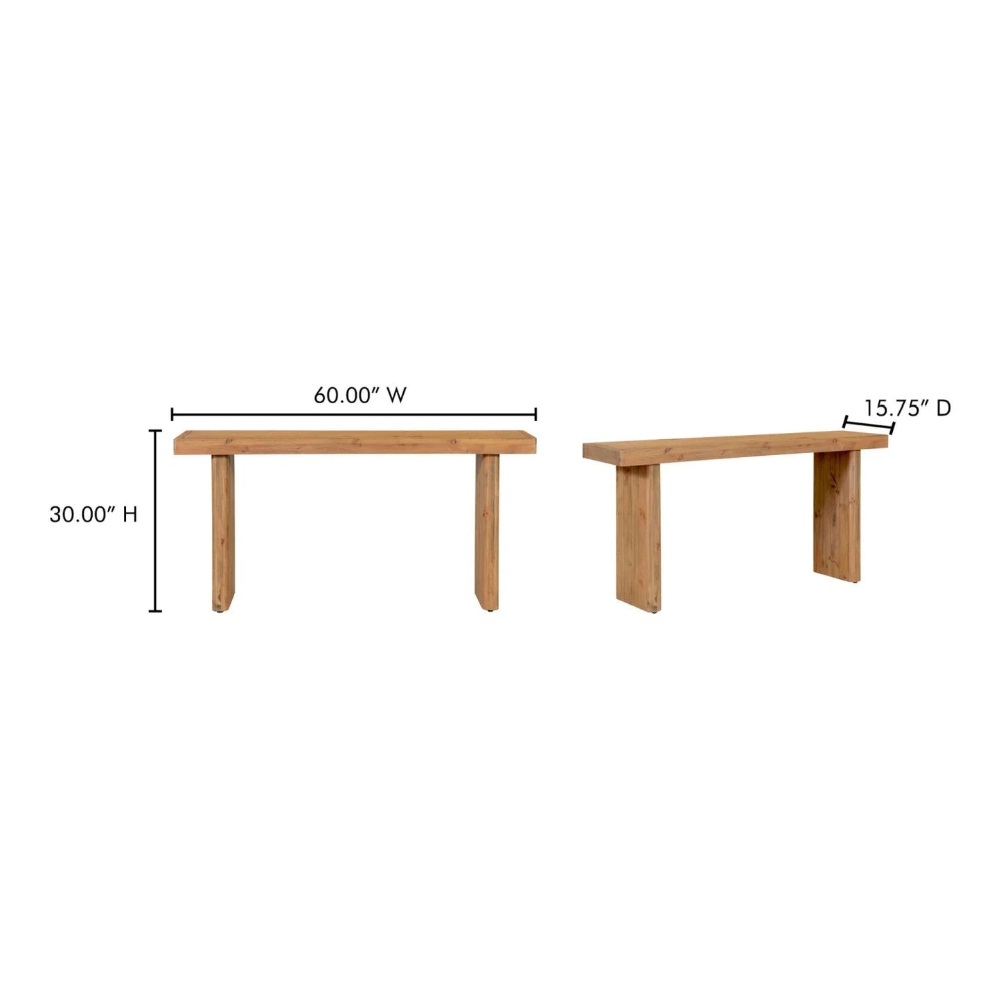 Luxury Rustic Pine Console Table Modern Italian Style for Villa