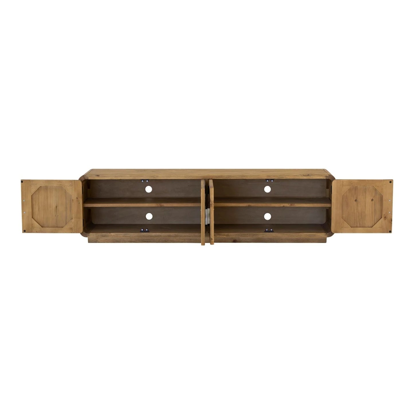 Luxury Rustic Pine Media Cabinet Modern Italian Style for Villa