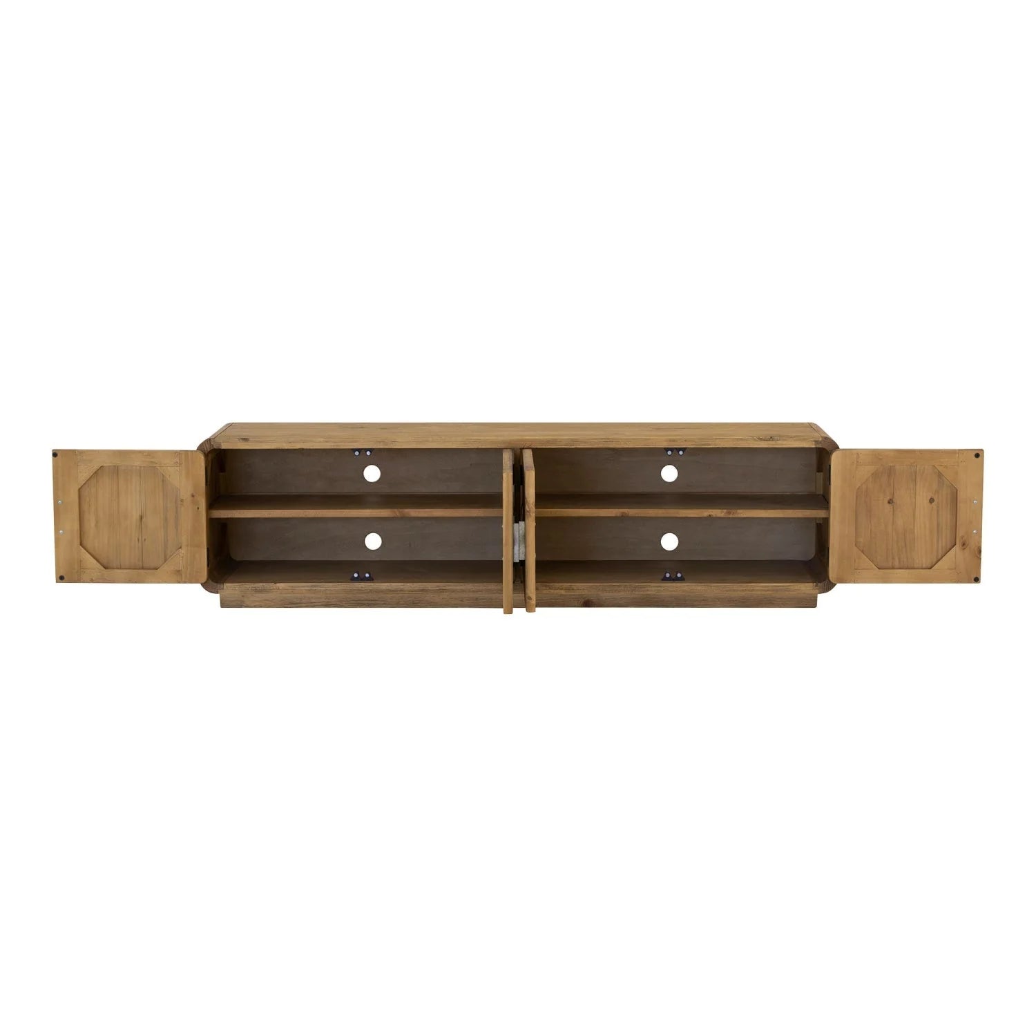 Luxury Rustic Pine Media Cabinet Modern Italian Style for Villa