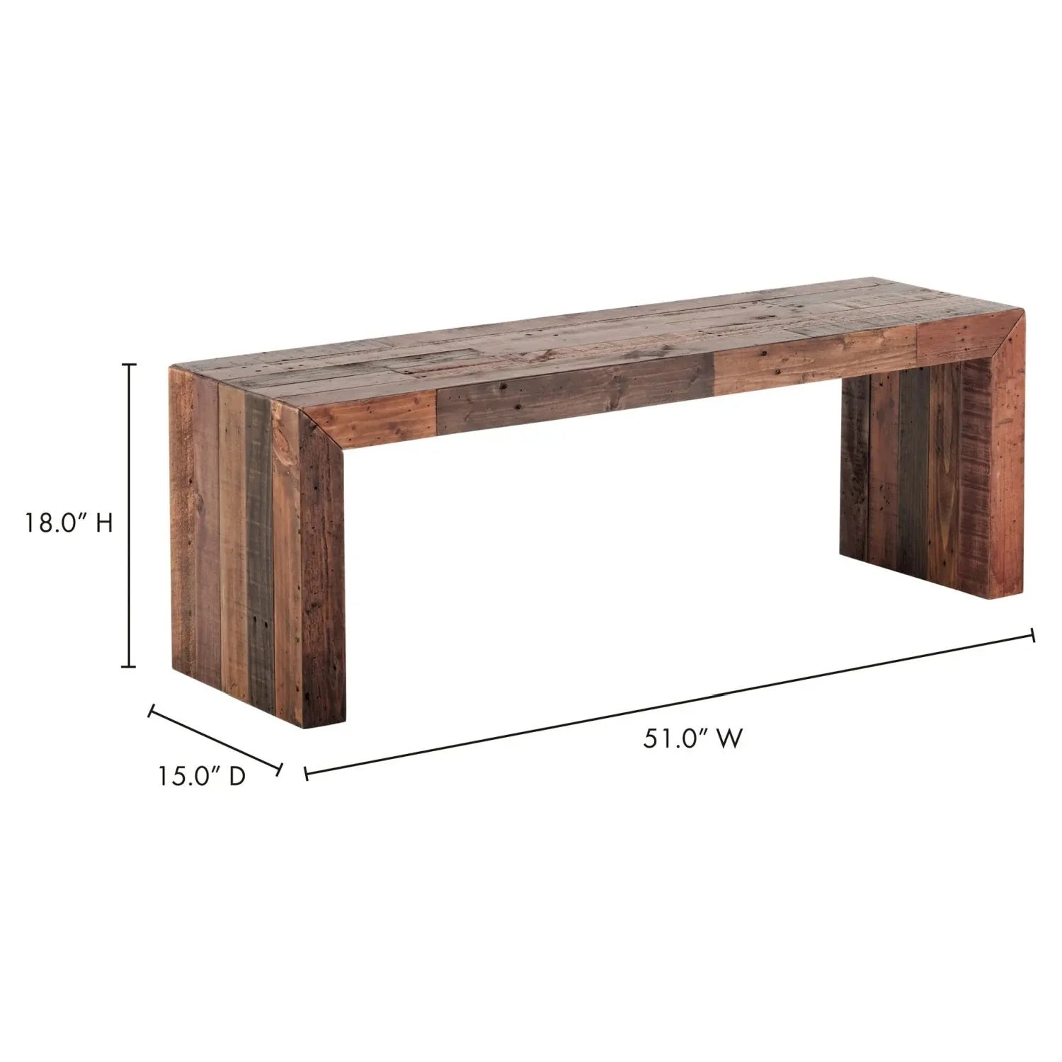 Luxury Rustic Pine Wood Bench European Style for Villa