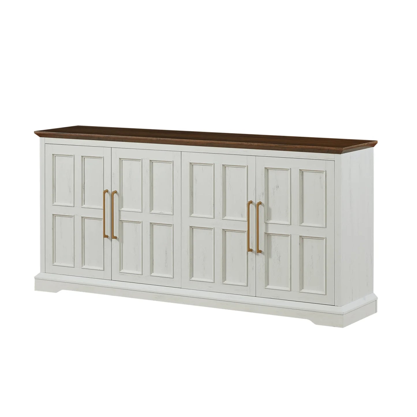 Luxury Rustic White Wooden Sideboard European Style for Villa