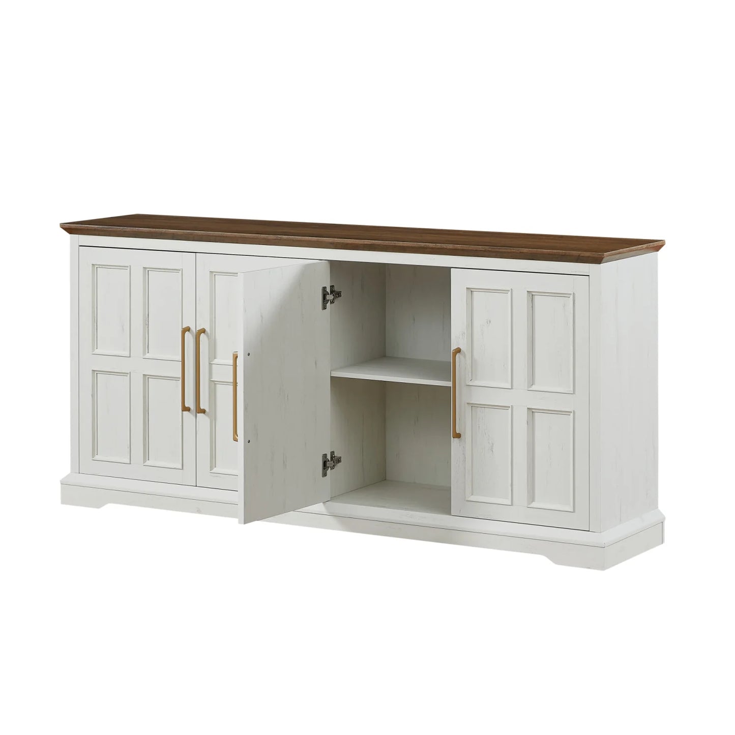 Luxury Rustic White Wooden Sideboard European Style for Villa