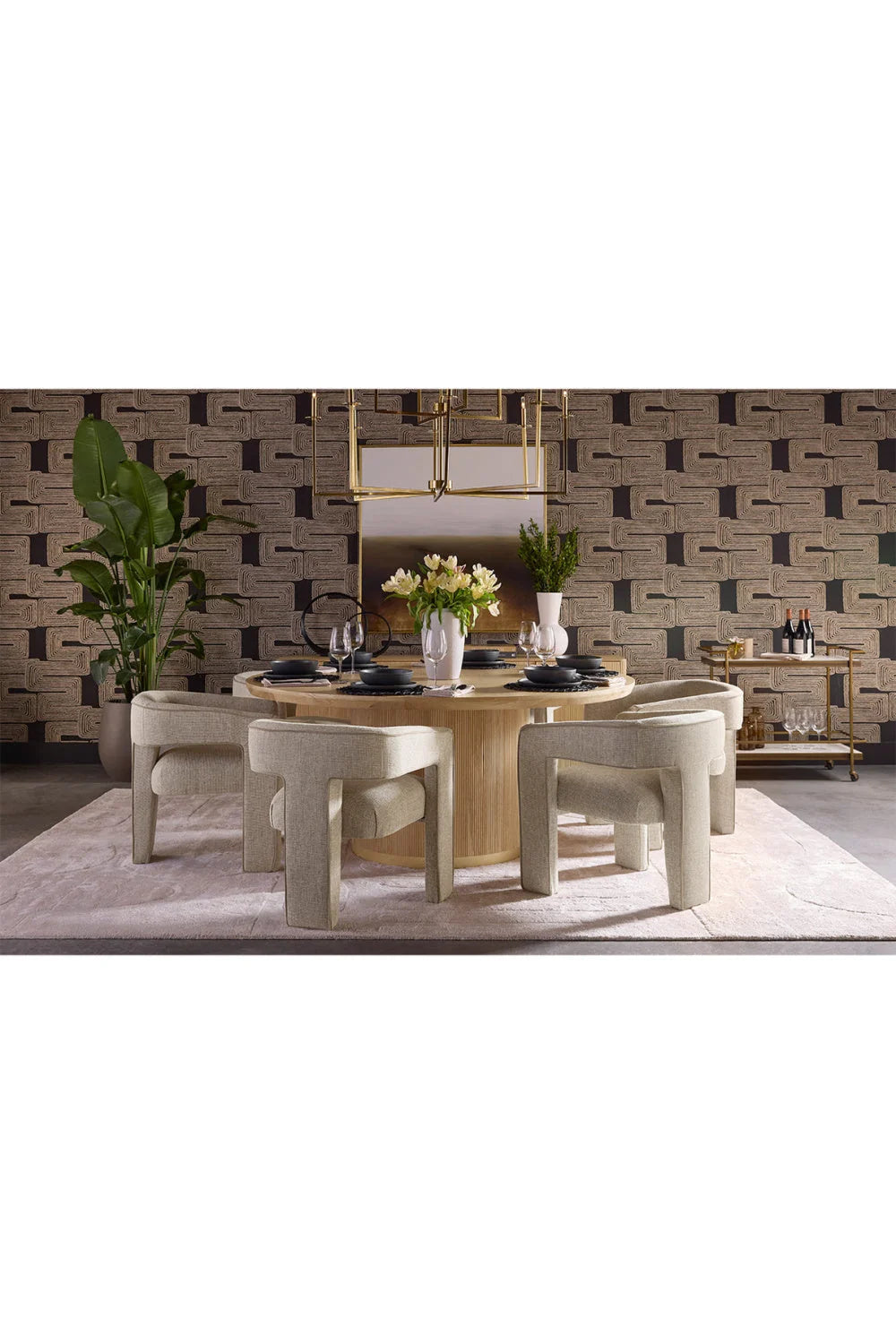 Luxury Sand Fabric Modern Dining Chair European Style for Villa