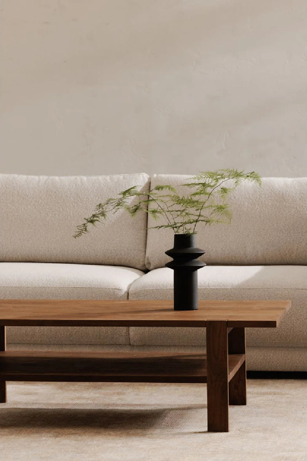 Luxury Sandblasted Mango Wood Coffee Table Modern Italian Style for Villa