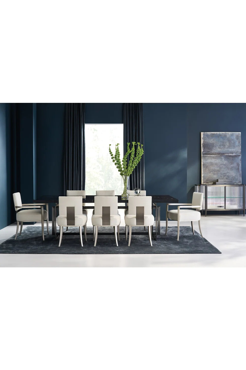 Luxury Sandstone Rectangular Dining Table Modern Italian Style for Villa