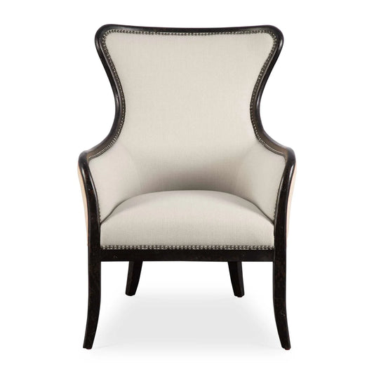 Luxury Sandy Nail Trimmed Wingback Lounge Chair Modern Italian Style for Villa