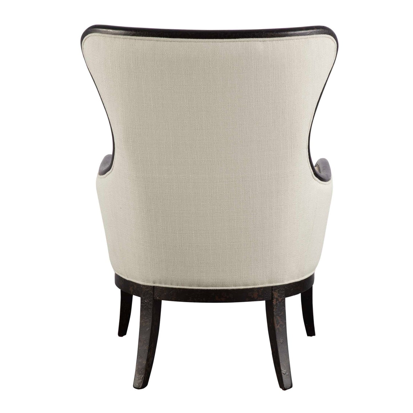 Luxury Sandy Nail Trimmed Wingback Lounge Chair Modern Italian Style for Villa