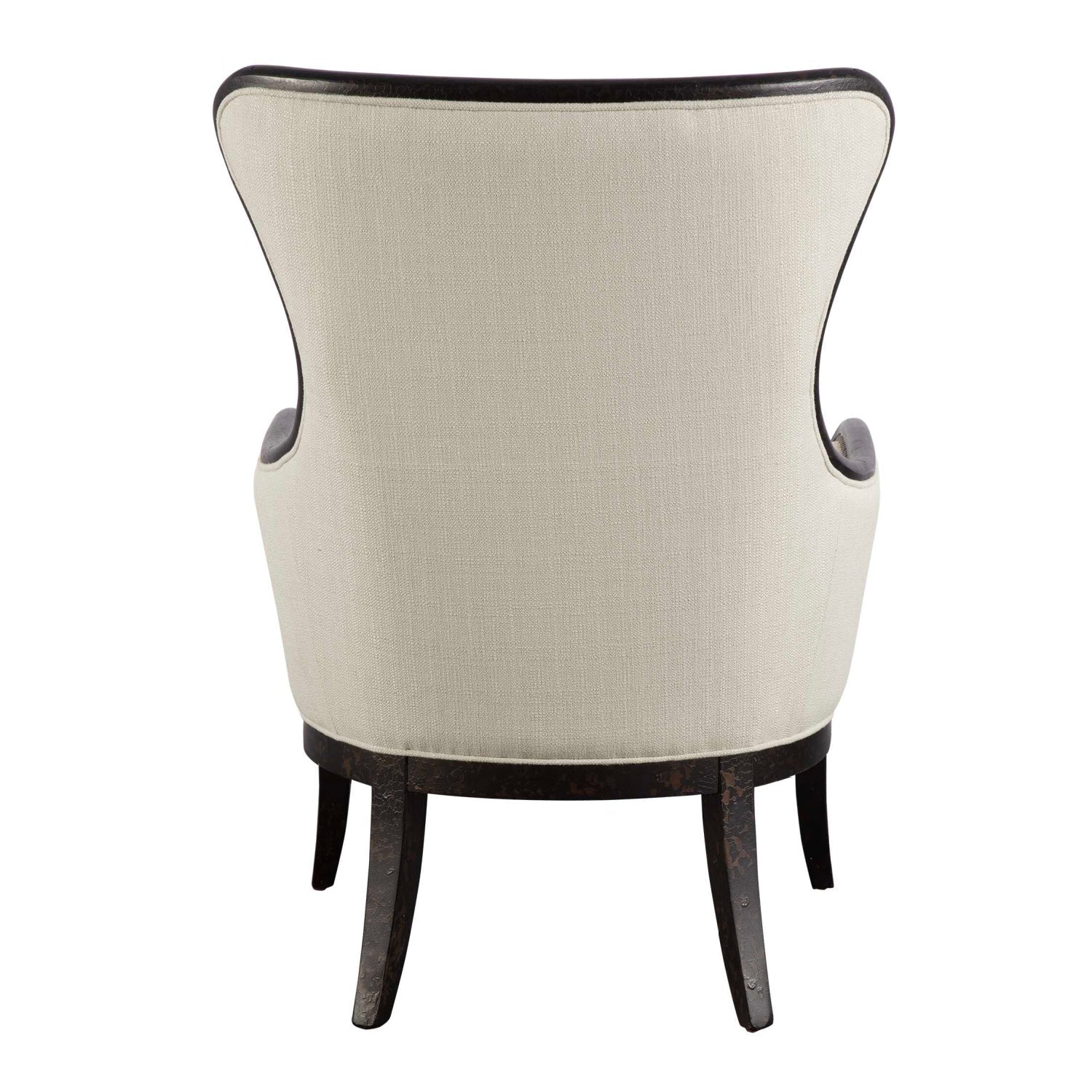 Luxury Sandy Nail Trimmed Wingback Lounge Chair Modern Italian Style for Villa