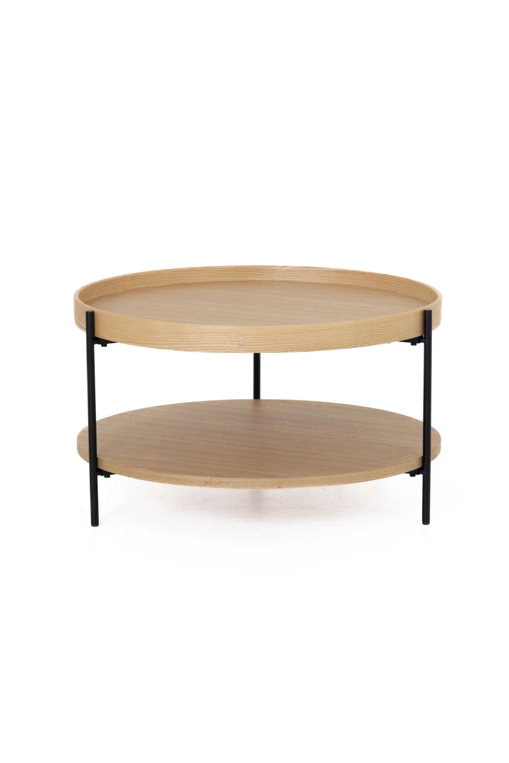 Luxury Savoy Round Wooden Two-Tier Coffee Table Modern Italian Style for Villa