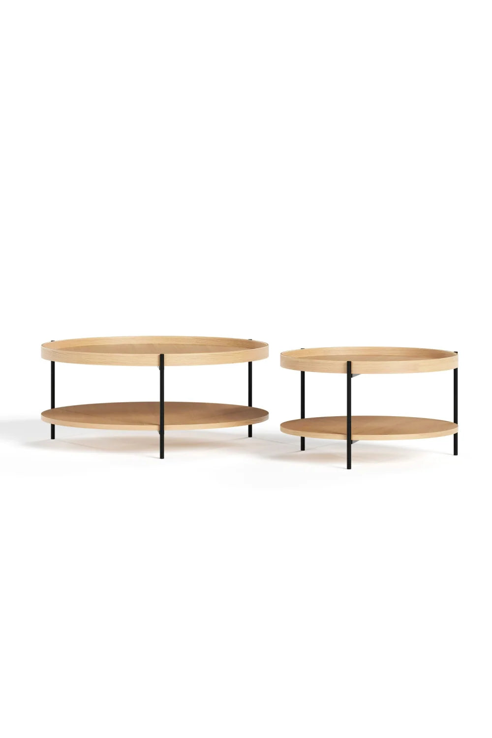 Luxury Savoy Round Wooden Two-Tier Coffee Table Modern Italian Style for Villa