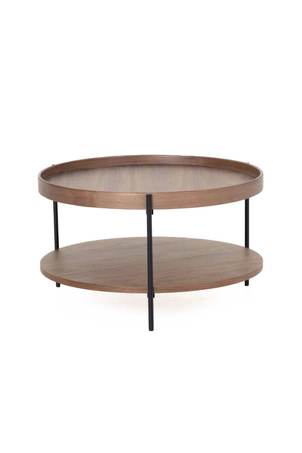 Luxury Savoy Round Wooden Two-Tier Coffee Table Modern Italian Style for Villa
