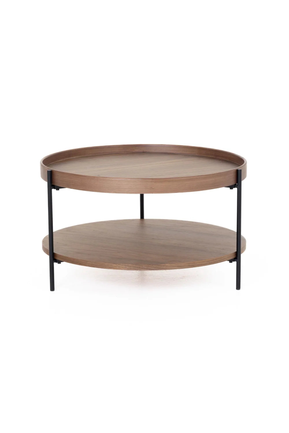 Luxury Savoy Round Wooden Two-Tier Coffee Table Modern Italian Style for Villa