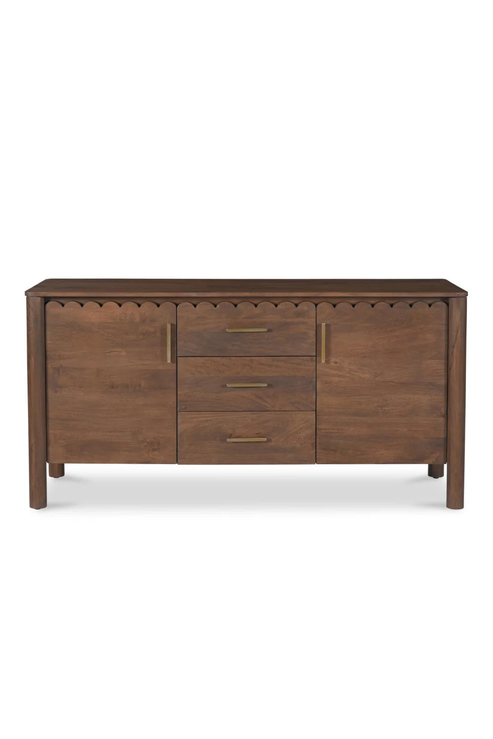 Luxury Scalloped Edge 3-Drawer Sideboard European Style for Villa