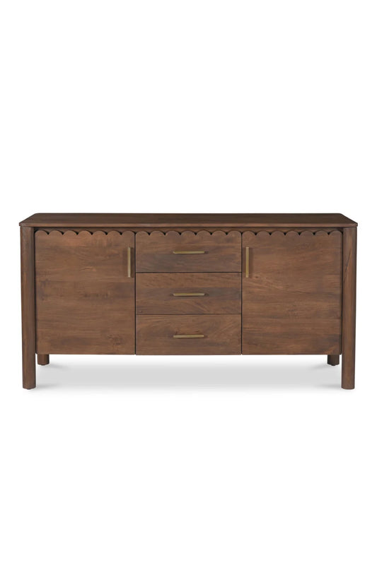 Luxury Scalloped Edge 3-Drawer Sideboard European Style for Villa