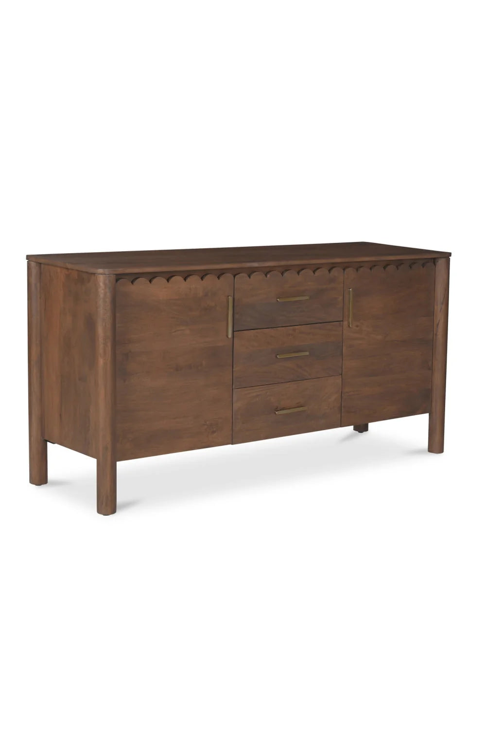 Luxury Scalloped Edge 3-Drawer Sideboard European Style for Villa
