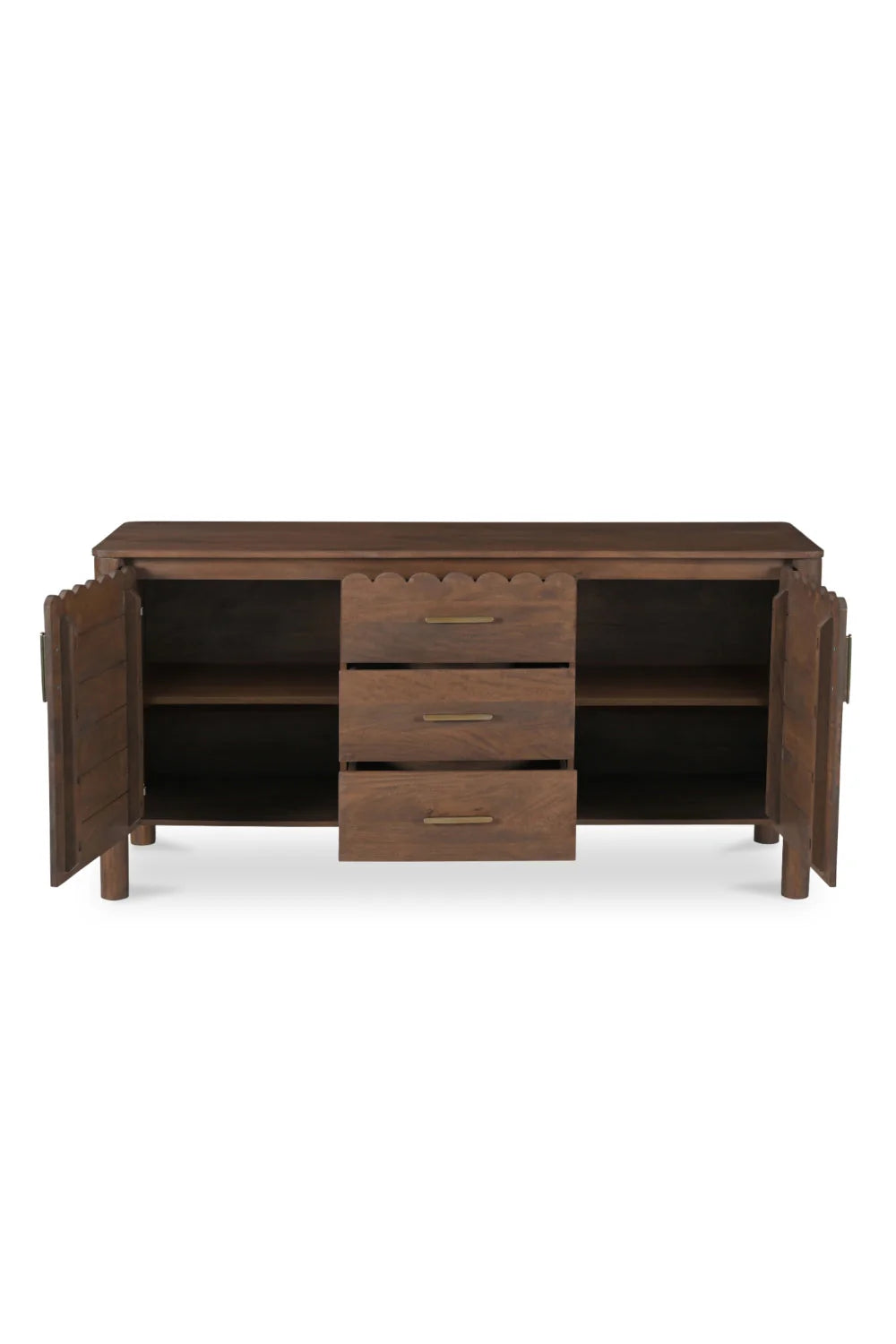 Luxury Scalloped Edge 3-Drawer Sideboard European Style for Villa