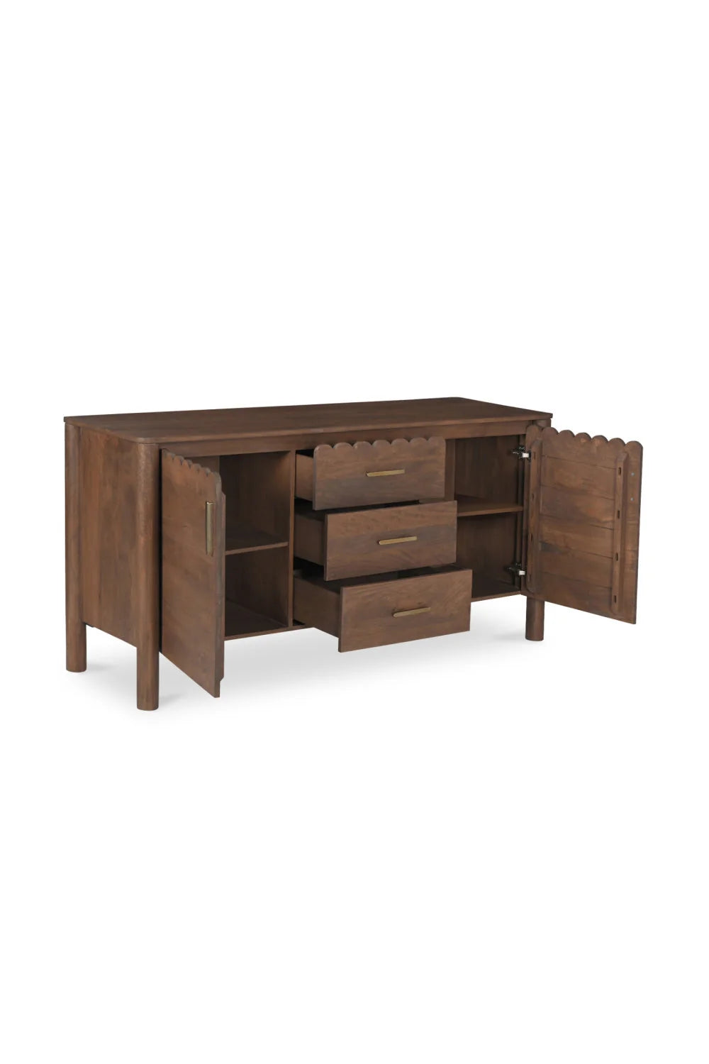 Luxury Scalloped Edge 3-Drawer Sideboard European Style for Villa