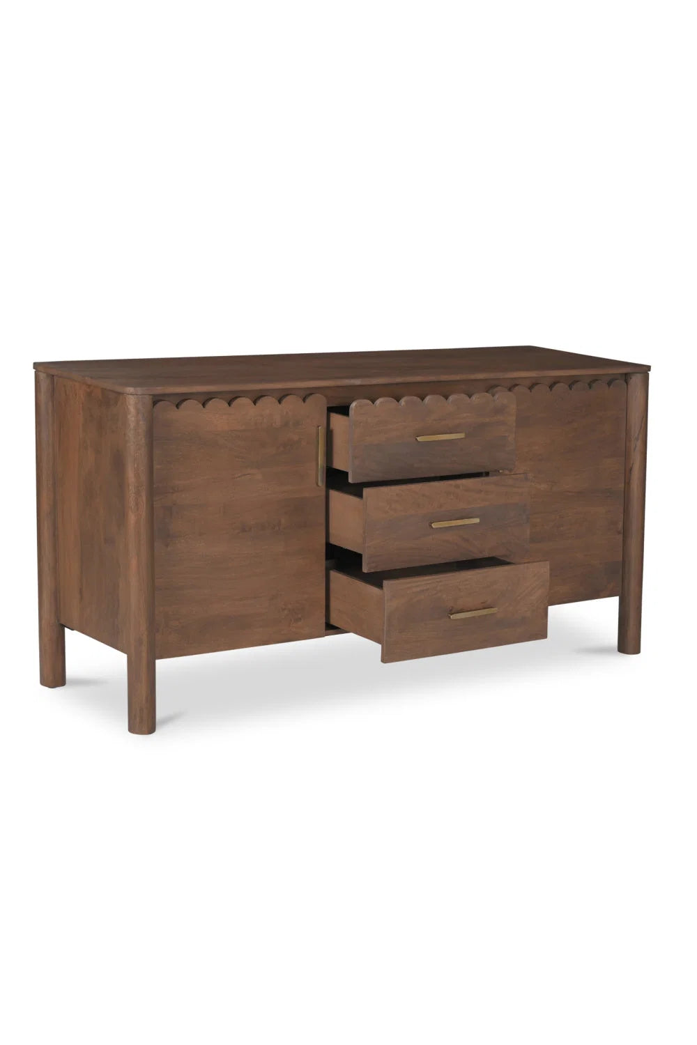 Luxury Scalloped Edge 3-Drawer Sideboard European Style for Villa
