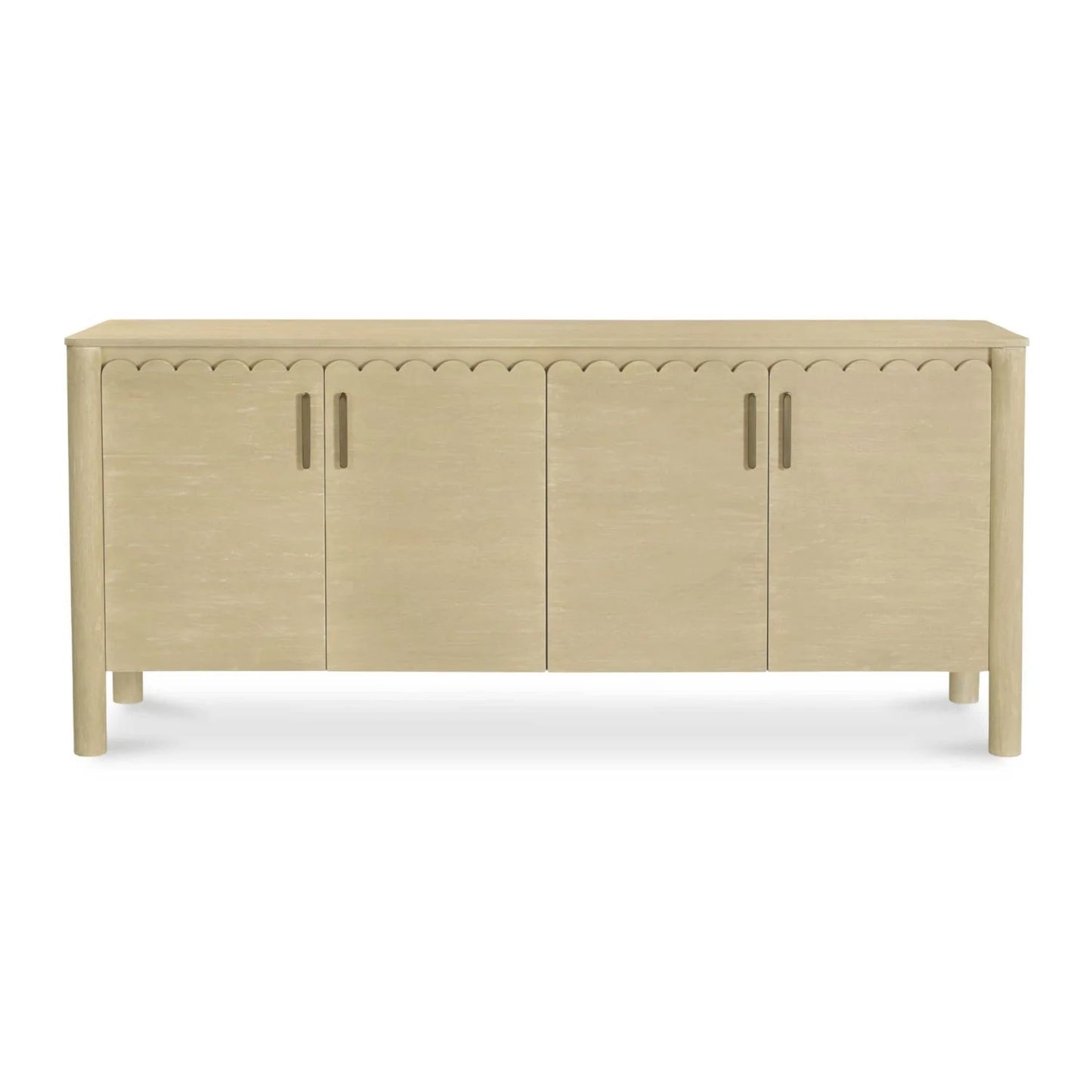 Luxury Scalloped Edge 4-Door Sideboard European Style for Villa
