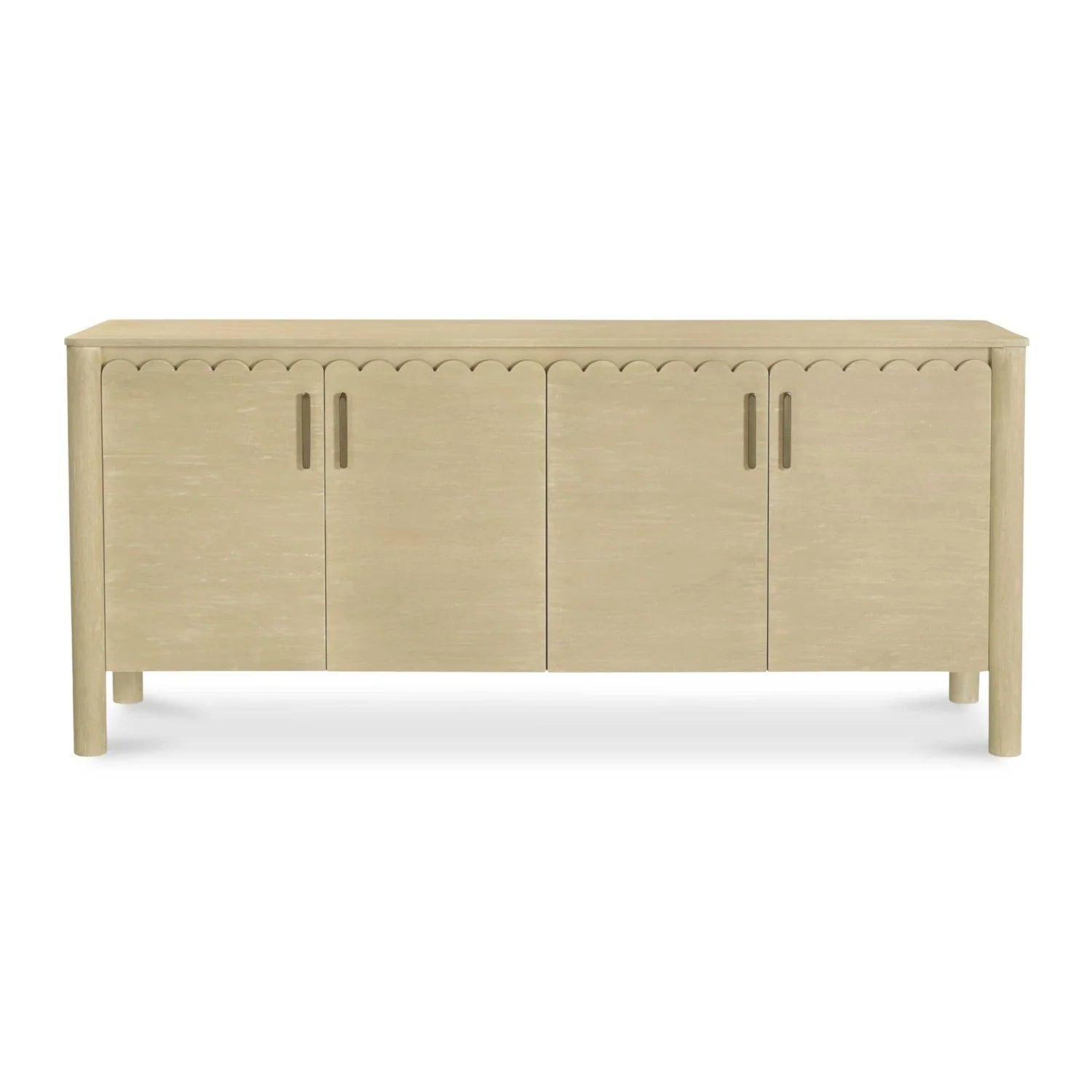 Luxury Scalloped Edge 4-Door Sideboard European Style for Villa