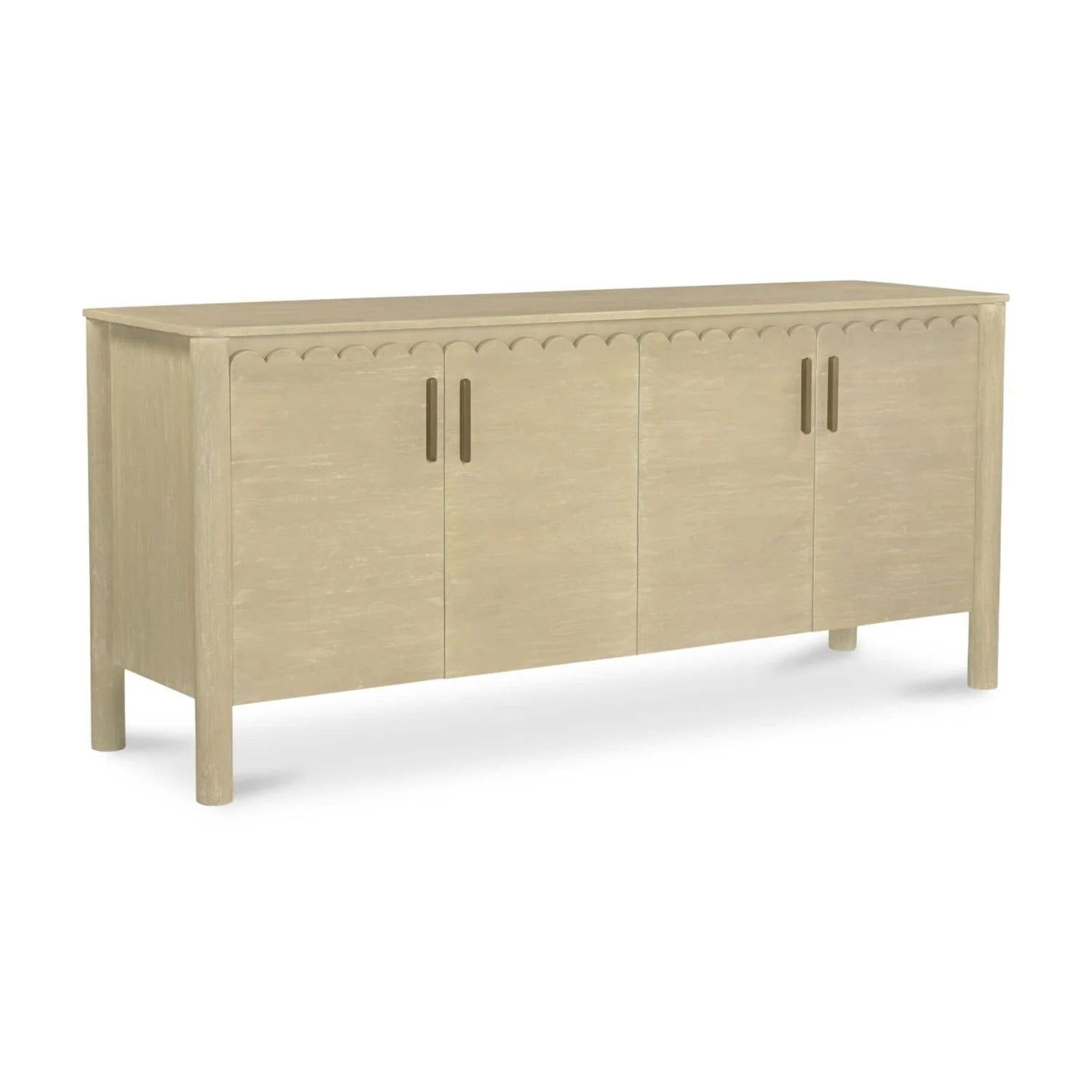 Luxury Scalloped Edge 4-Door Sideboard European Style for Villa
