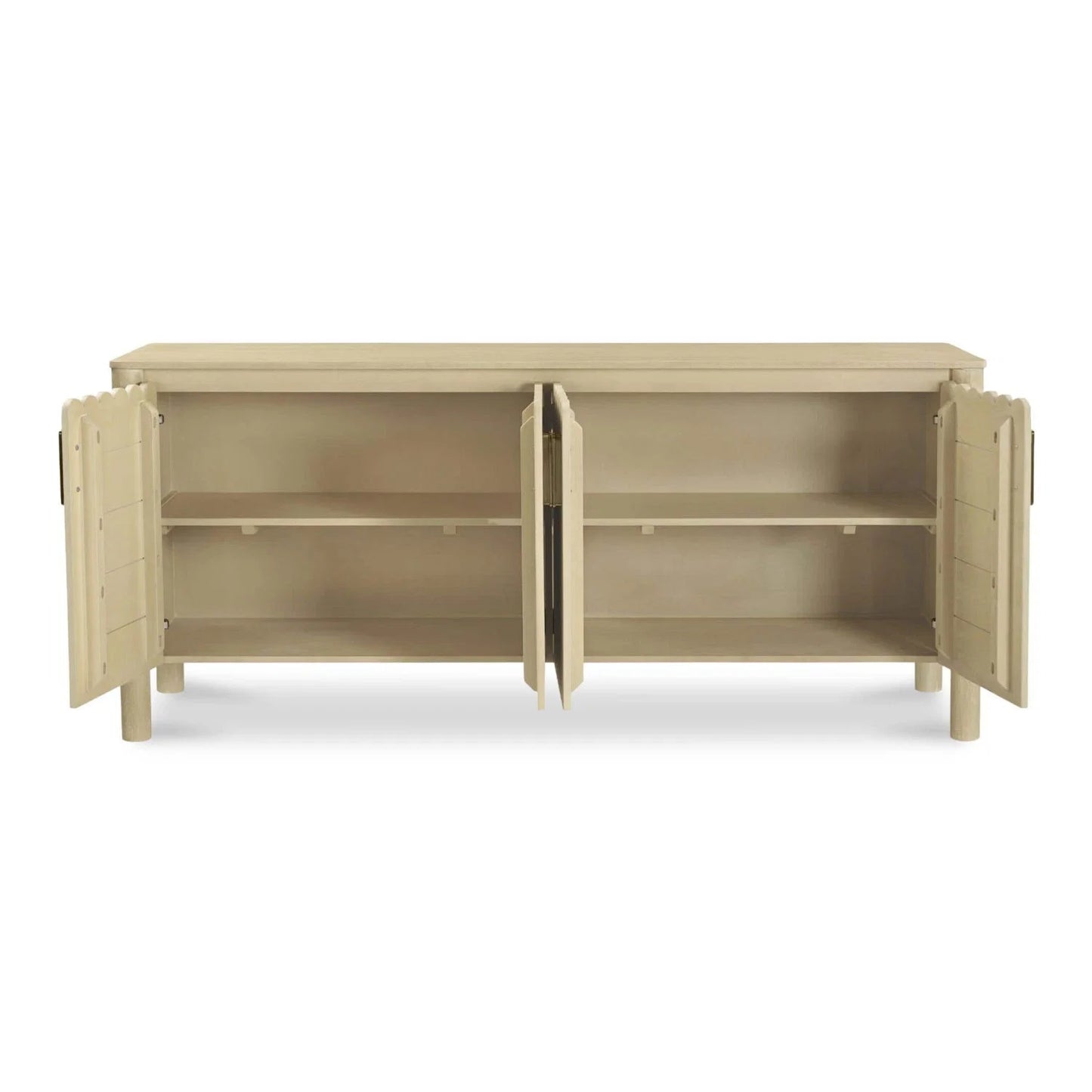 Luxury Scalloped Edge 4-Door Sideboard European Style for Villa
