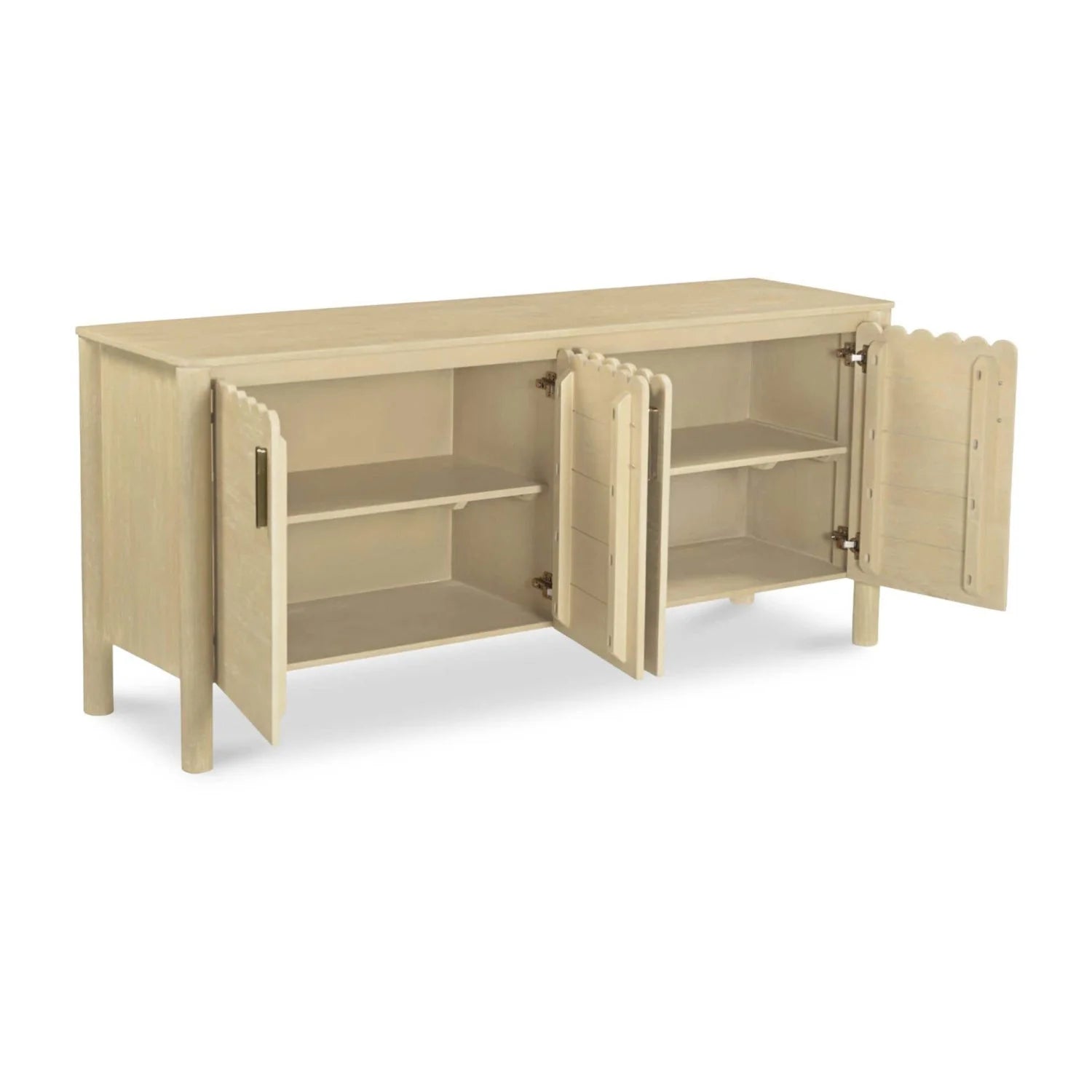 Luxury Scalloped Edge 4-Door Sideboard European Style for Villa
