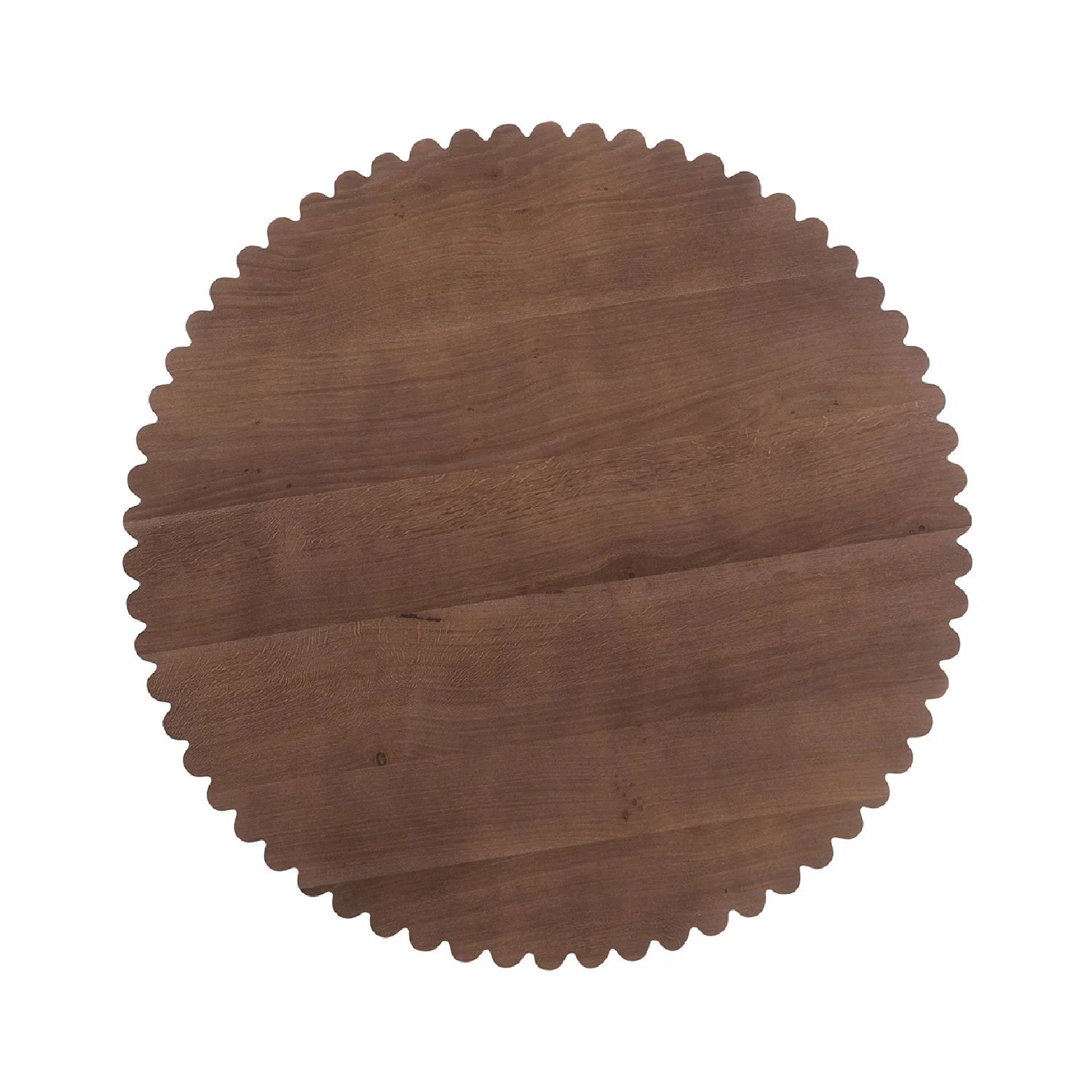 Luxury Scalloped Oak Pedestal Coffee Table Modern Italian Style for Villa