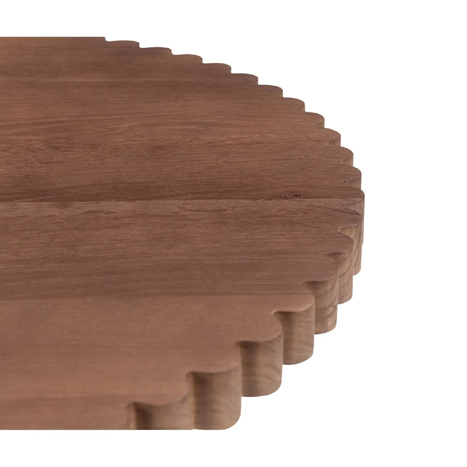 Luxury Scalloped Oak Pedestal Coffee Table Modern Italian Style for Villa