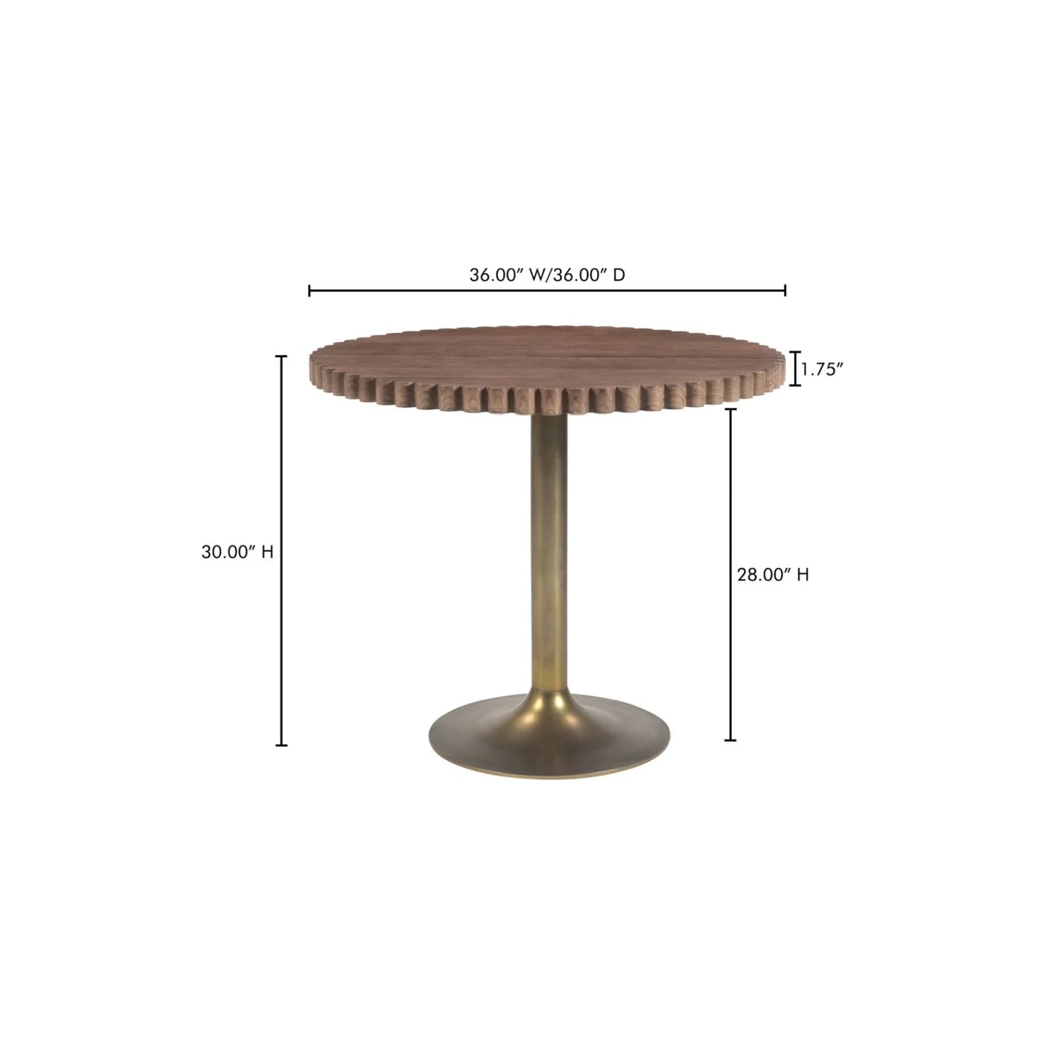 Luxury Scalloped Oak Pedestal Coffee Table Modern Italian Style for Villa