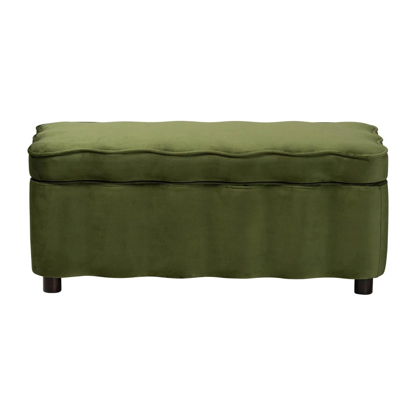 Luxury Scalloped Velvet Storage Bench European Style for Villa