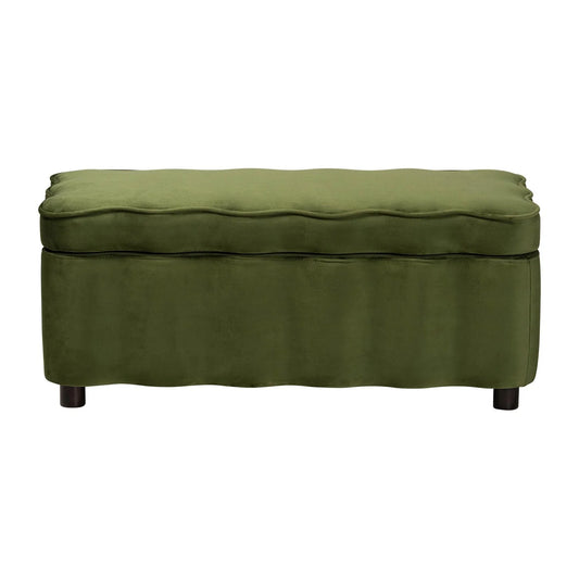 Luxury Scalloped Velvet Storage Bench European Style for Villa