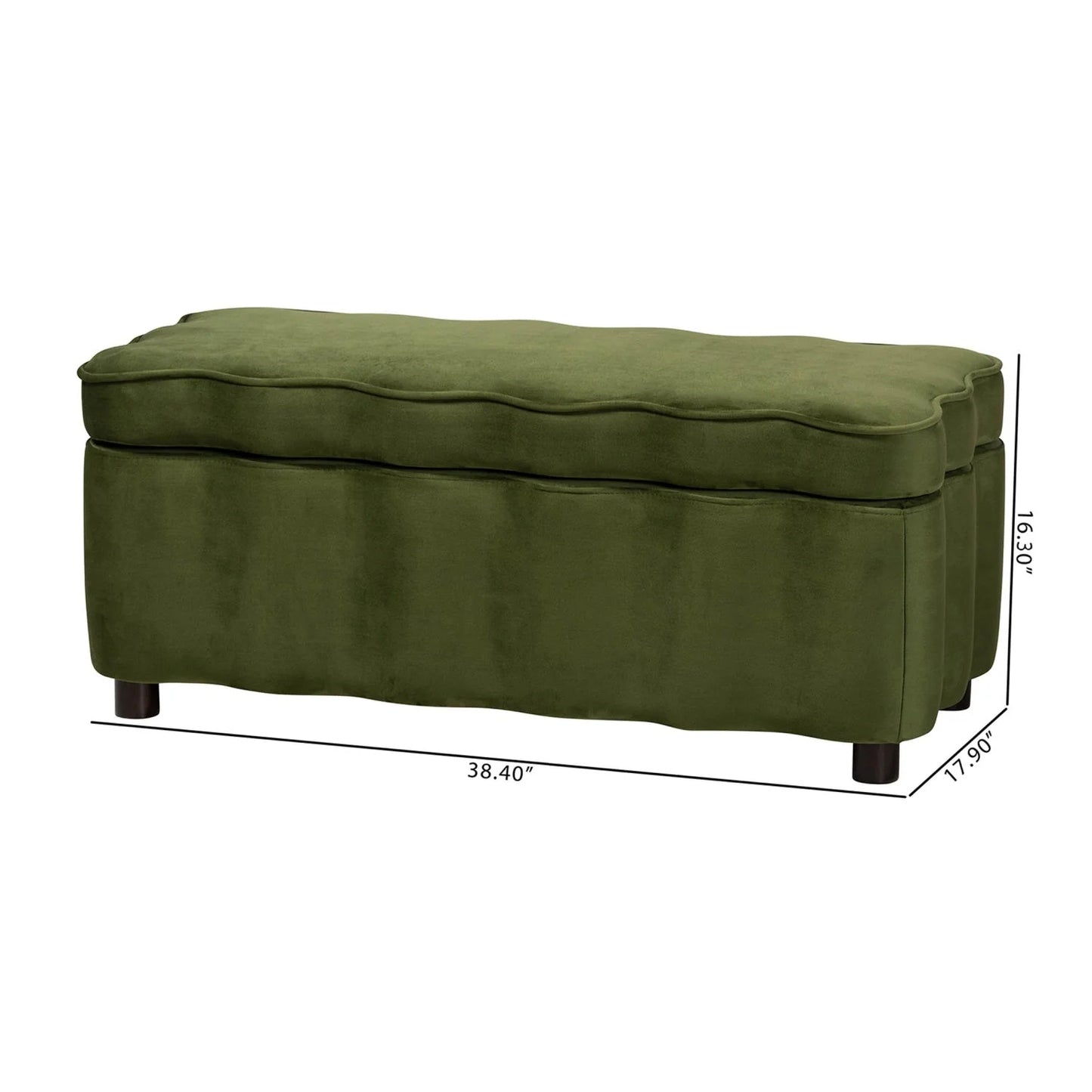 Luxury Scalloped Velvet Storage Bench European Style for Villa
