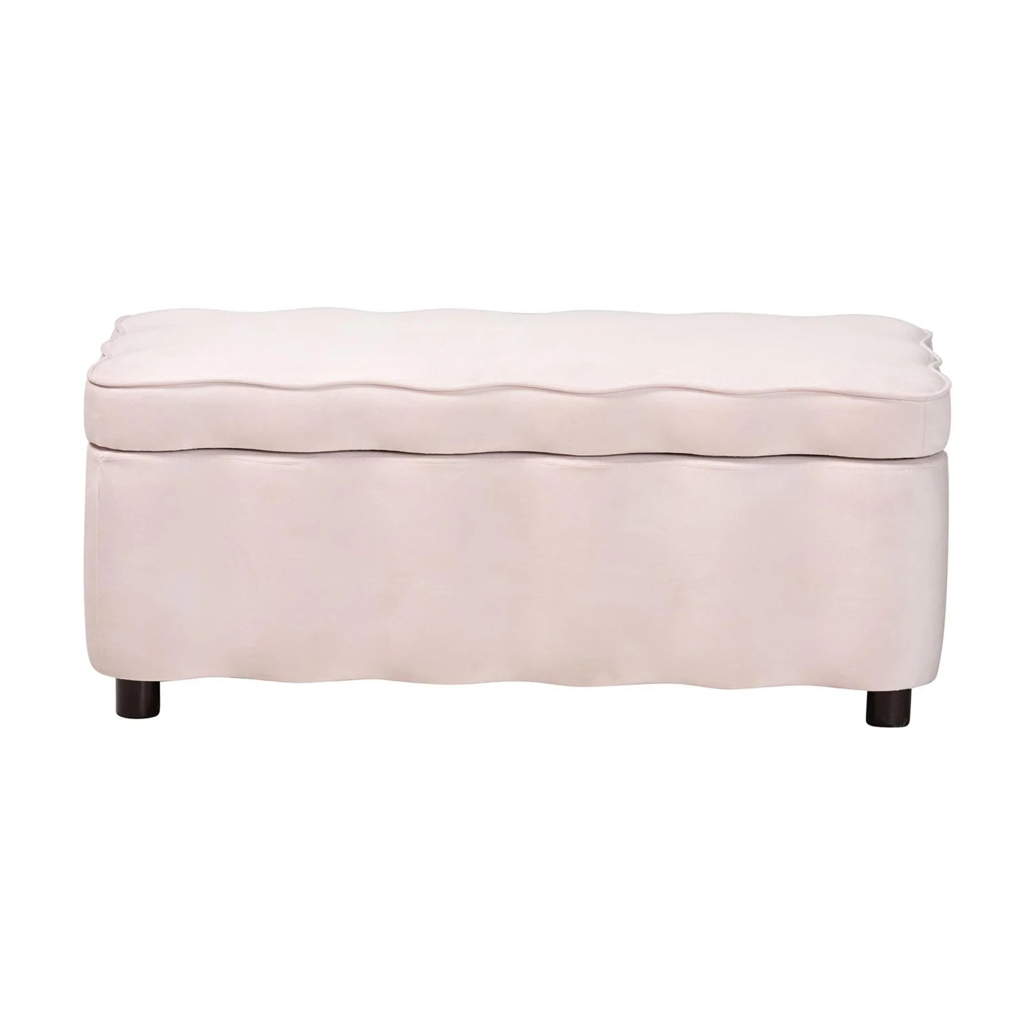 Luxury Scalloped Velvet Storage Bench European Style for Villa