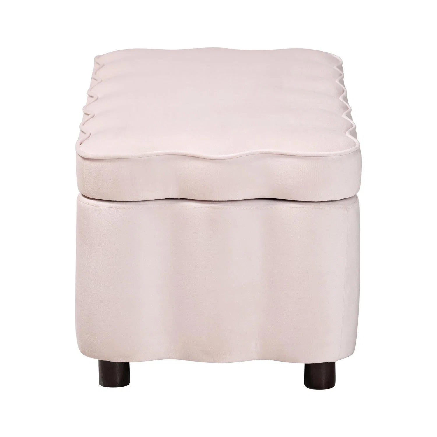 Luxury Scalloped Velvet Storage Bench European Style for Villa