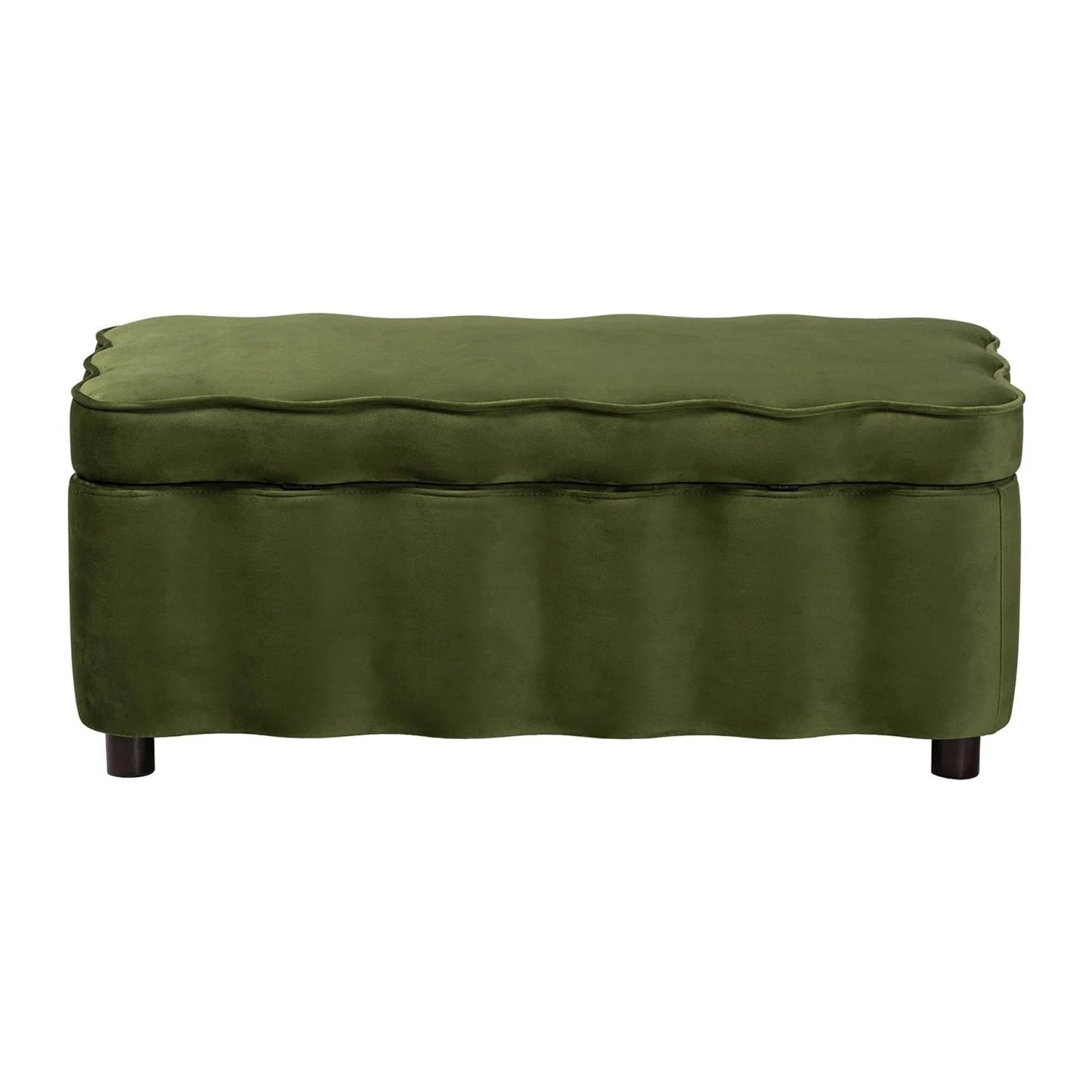 Luxury Scalloped Velvet Storage Bench European Style for Villa