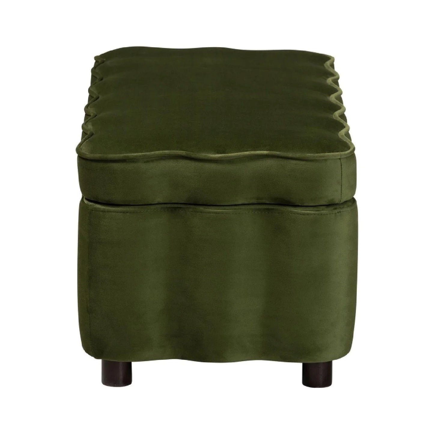 Luxury Scalloped Velvet Storage Bench European Style for Villa
