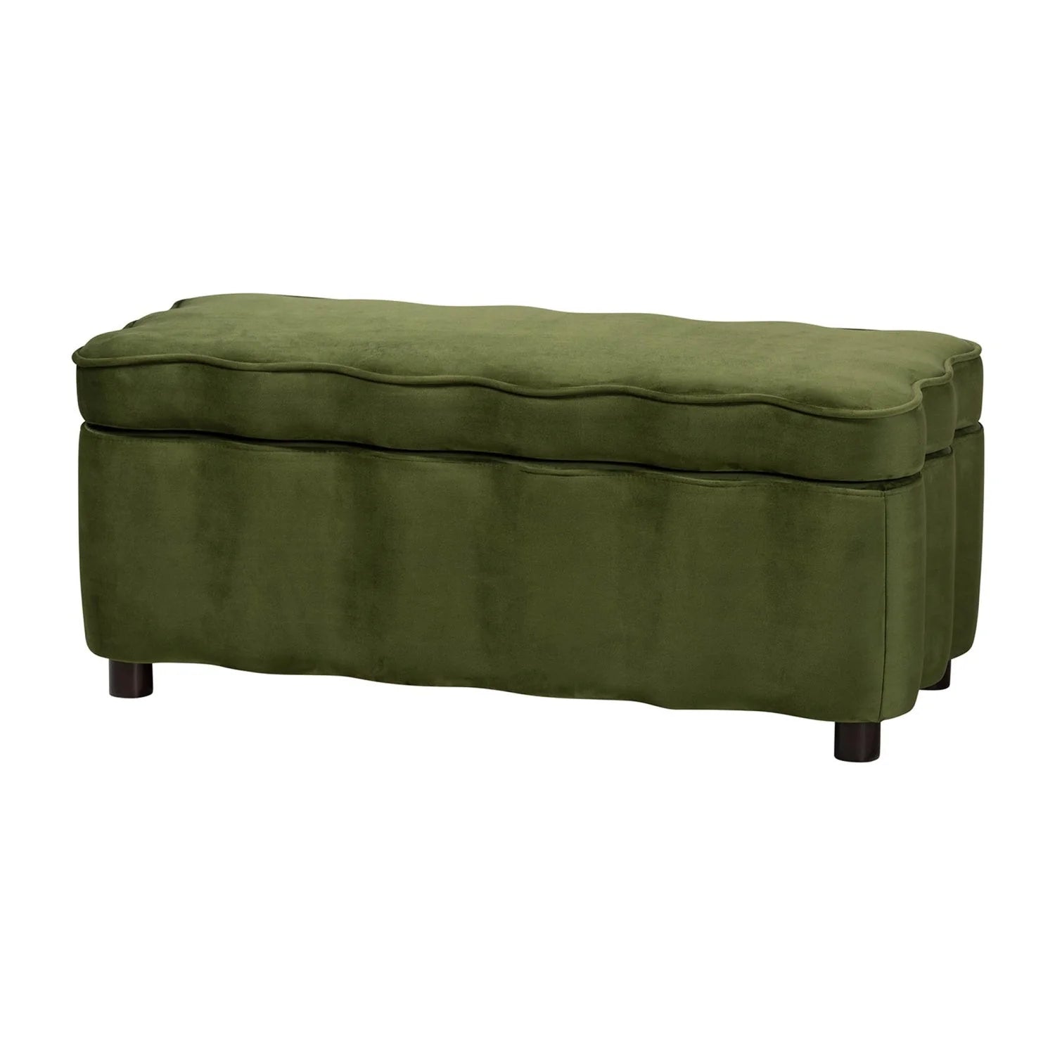 Luxury Scalloped Velvet Storage Bench European Style for Villa