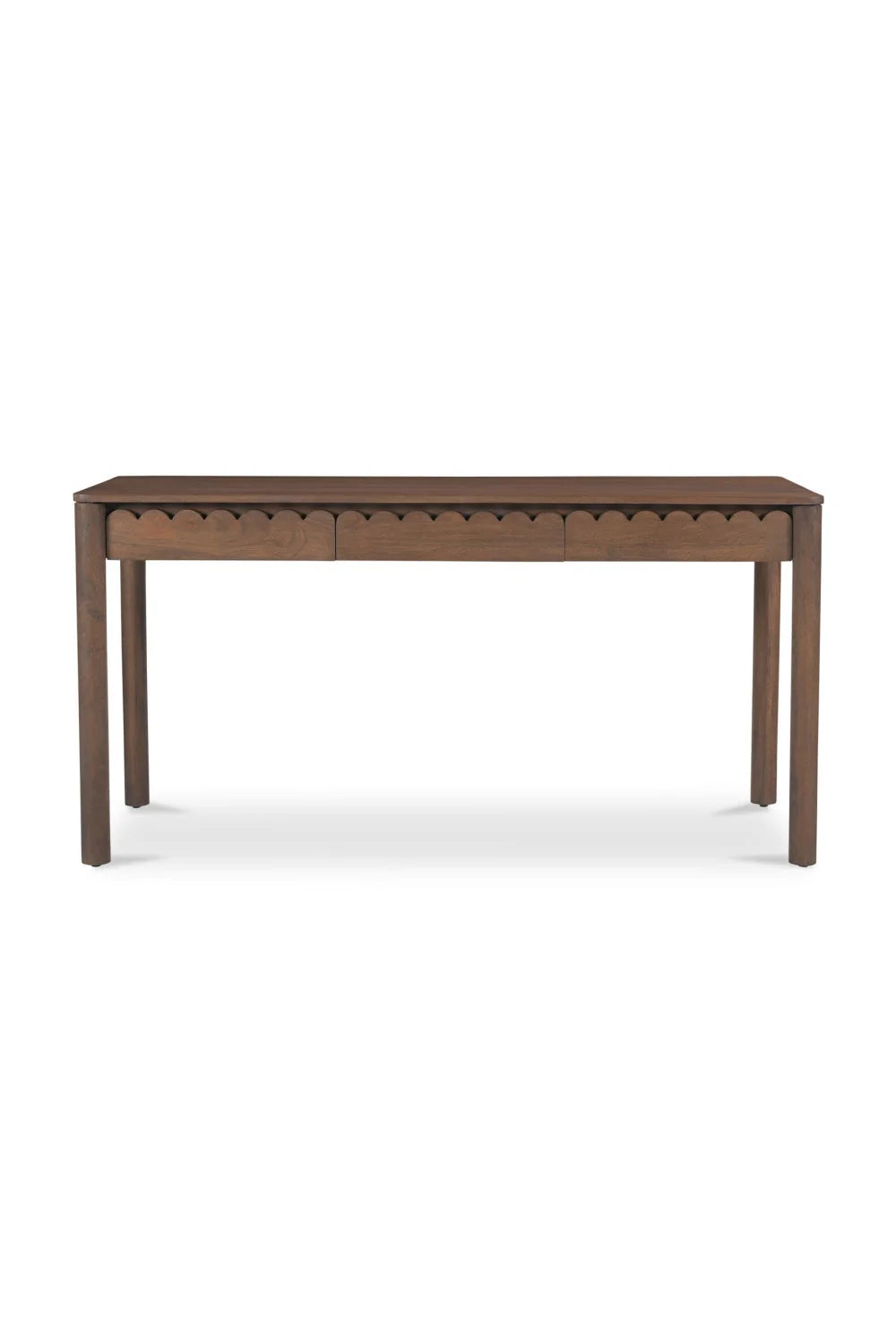 Luxury Scalloped Wooden 3-Drawer Modern Desk European Style for Villa