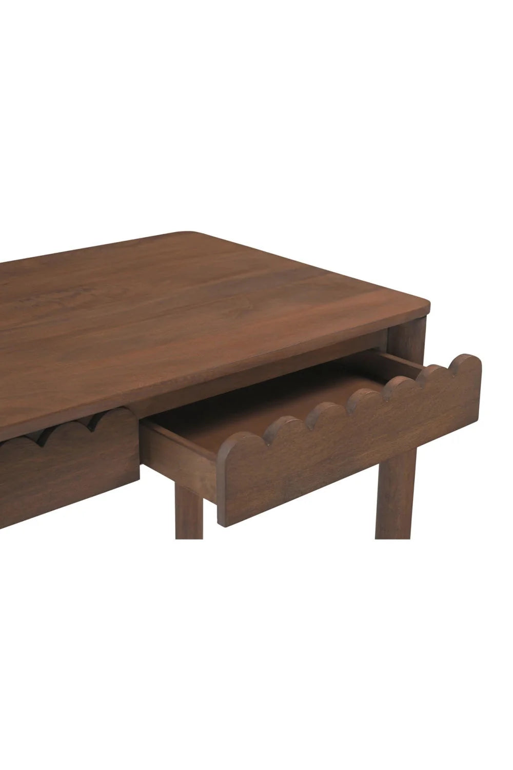 Luxury Scalloped Wooden 3-Drawer Modern Desk European Style for Villa