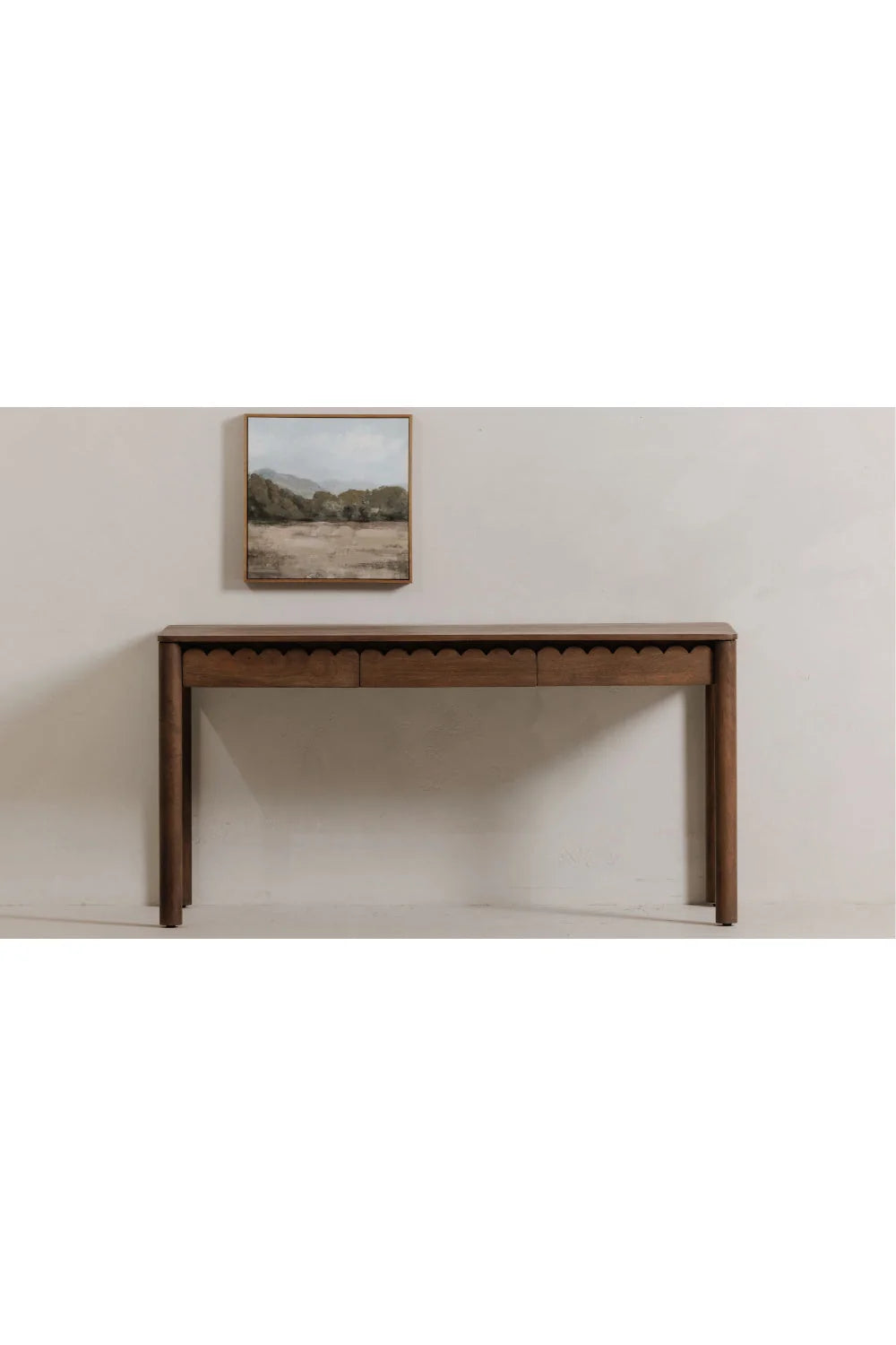 Luxury Scalloped Wooden 3-Drawer Modern Desk European Style for Villa