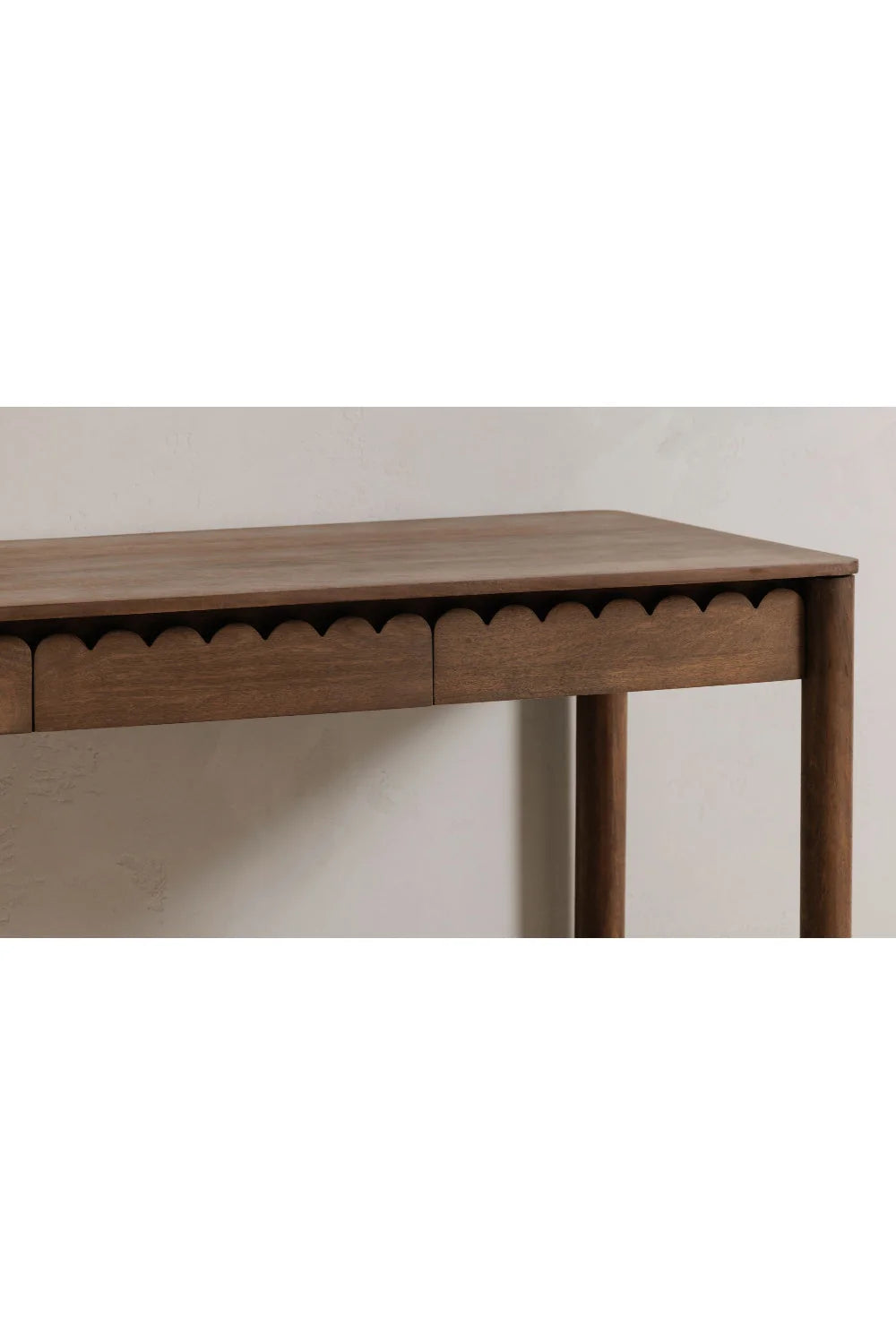 Luxury Scalloped Wooden 3-Drawer Modern Desk European Style for Villa