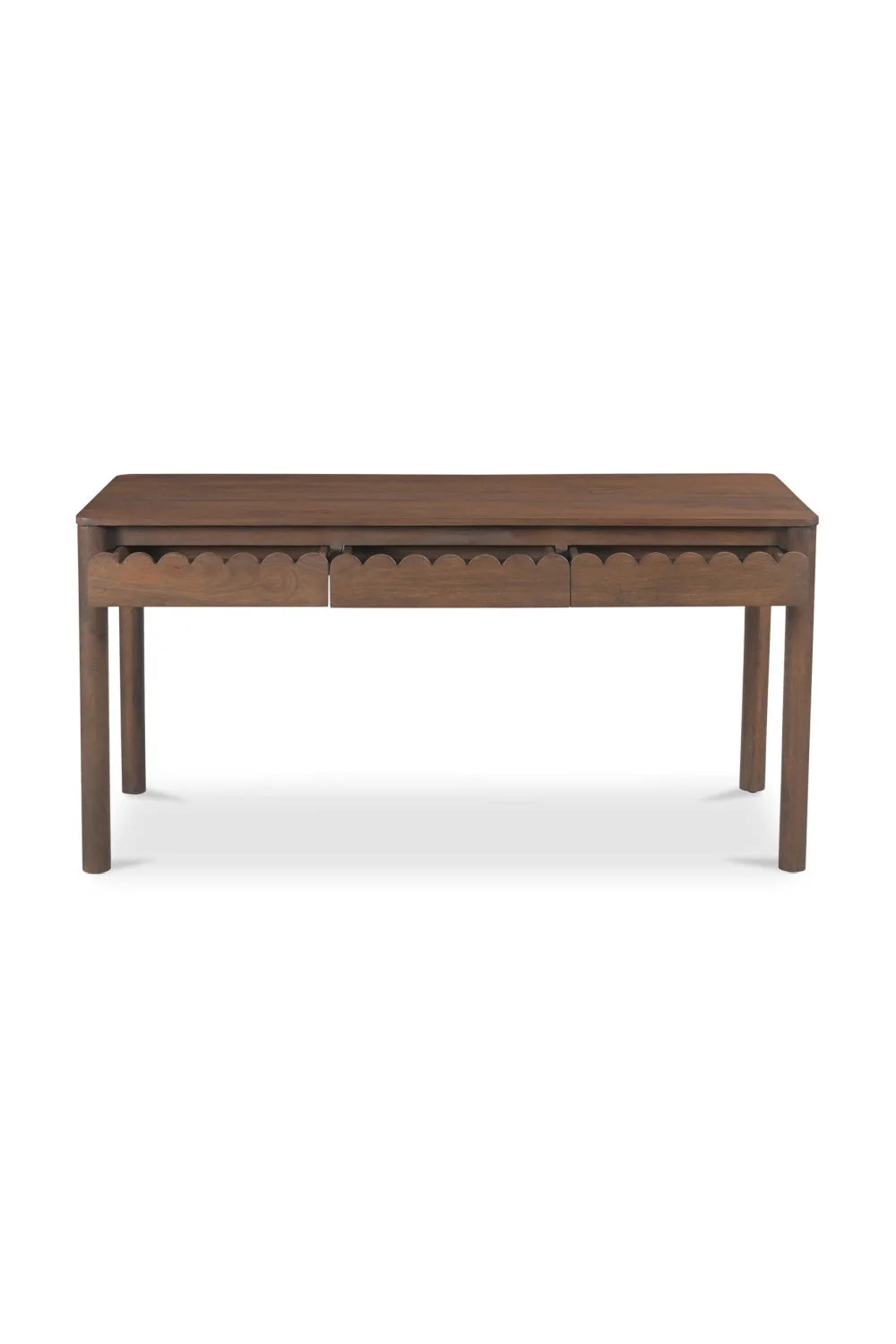 Luxury Scalloped Wooden 3-Drawer Modern Desk European Style for Villa