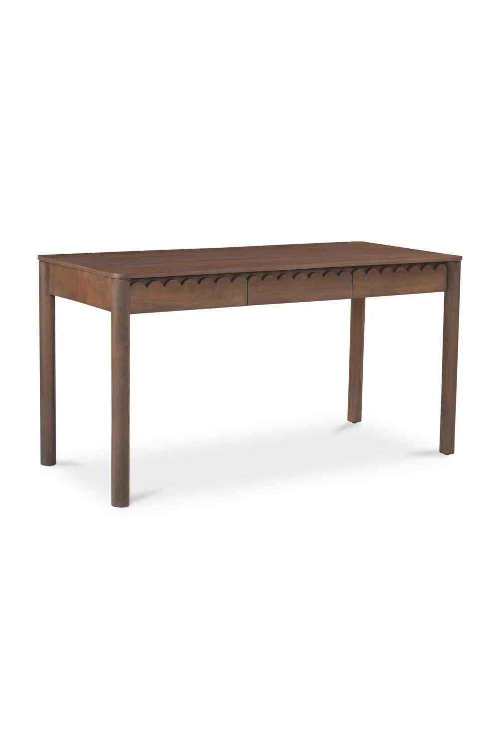 Luxury Scalloped Wooden 3-Drawer Modern Desk European Style for Villa